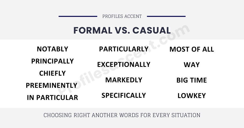 Another Word for Especially: Where Each Alternative to "Especially" Actually Belongs