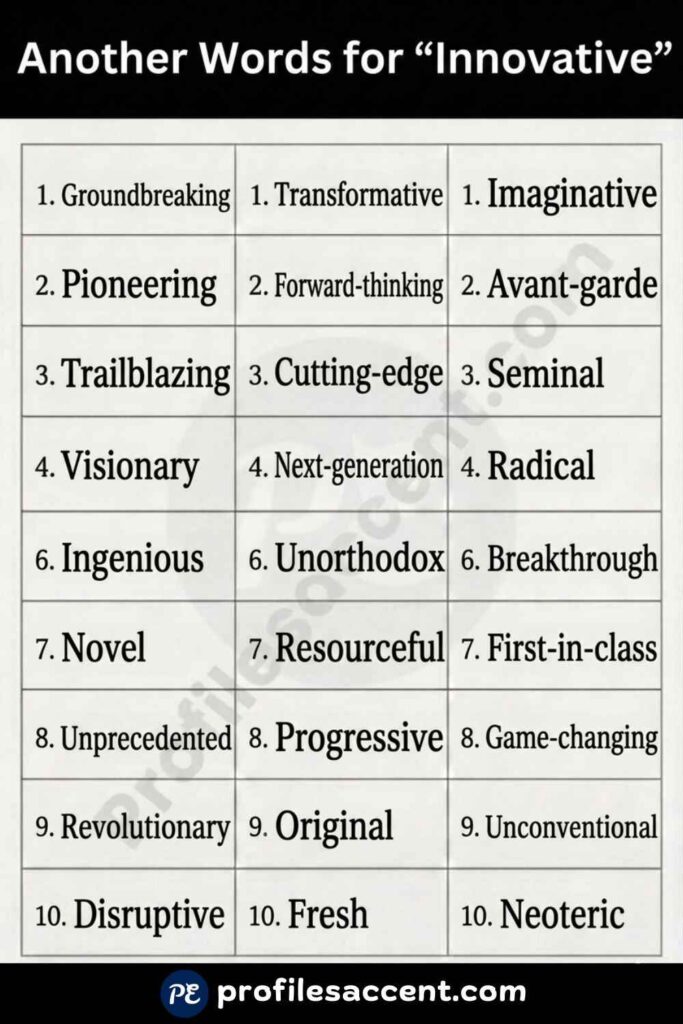 Innovative Synonyms at a Glance: 30+ Quick-Reference Table