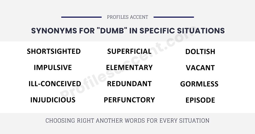 Synonyms for "Dumb" in Specific Situations