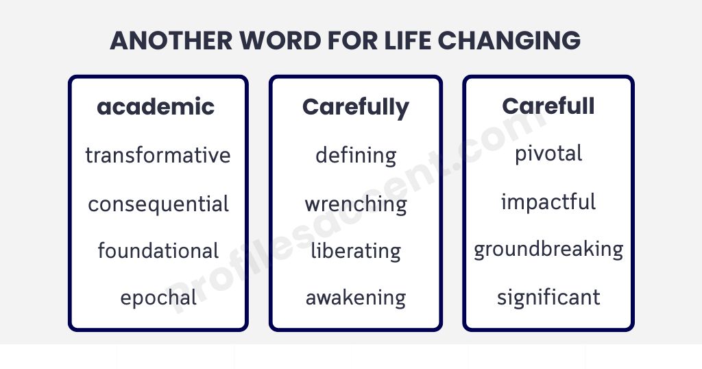 Another Word for Life Changing Depending on Where You're Writing