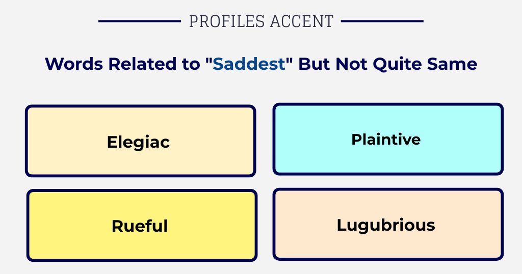 Related Words Close to Saddest but Not Quite the Same