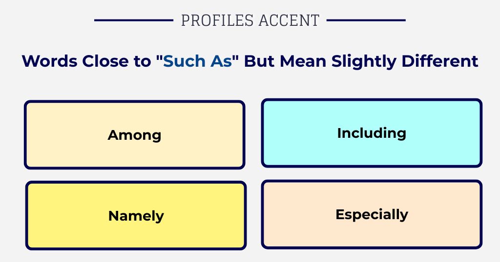 Words Close to "Such As" That Mean Something Slightly Different